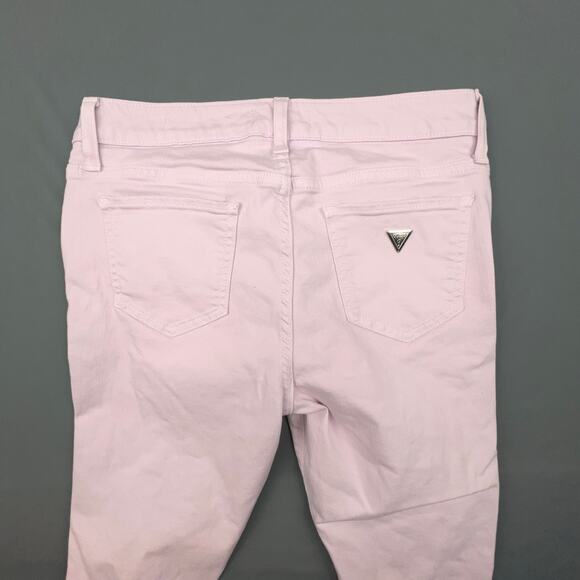 Guess Pale Pink Skinny Jeans | Sz 3/4 | Mid Rise Distressed | 30x10x29 - Picture 5 of 9